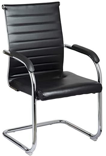 Rectangular Polished Metal Office Visitor Chair