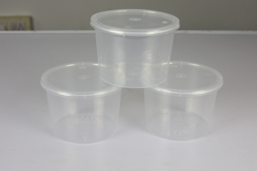 4M PP Clear Plastic Container, Shape : Round