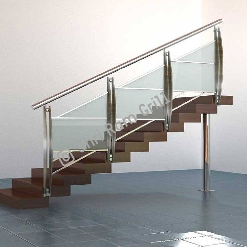 Stainless Steel Wooden Railing, for Staircase Use, Feature : Attractive Designs, Corrosion Proof, High Strength