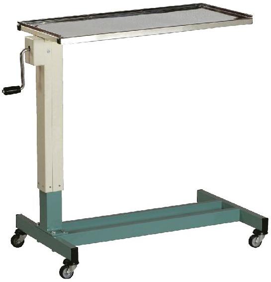 Polished Stainless Steel Over Bed Table, for Hospital, Shape : Rectangular