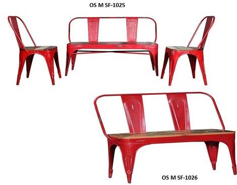Red Mild Steel Garden Chair