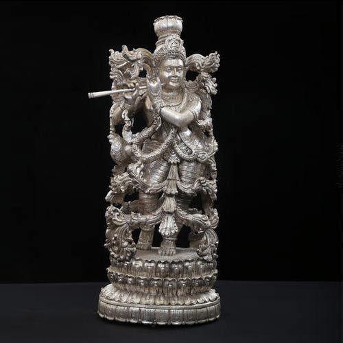 Lord Krishna Silver Statue