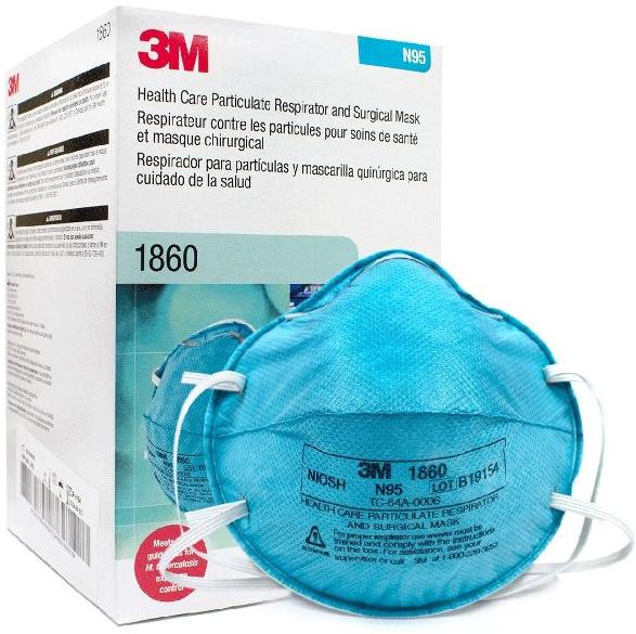 3M 1860 Mask N95, for Clinics, Home, Hospitals, Industries, Feature : Anti Bacterial, Confortable