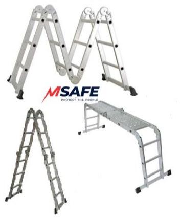 Msafe Aluminum Multi-Purpose Ladder, Color : Silver
