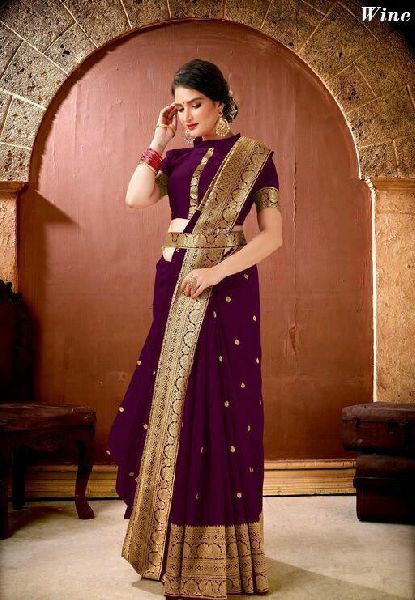 Unstitched Jacquard fancy sarees, Packaging Type : Packet