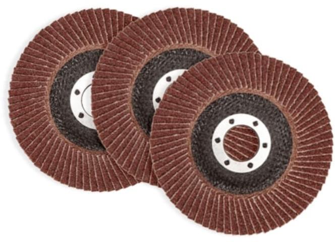 Coated Stainless Steel Flap Disc, for Material Finishing, Shape : Round