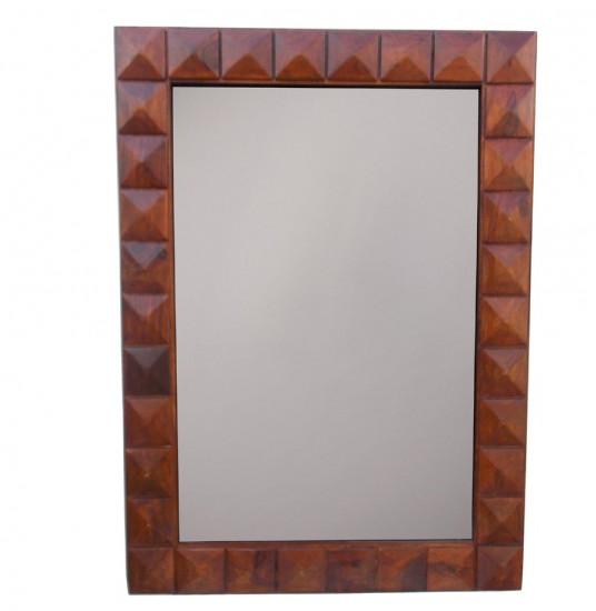 Polished Carved Wood Mirror Frame, Size : Standard
