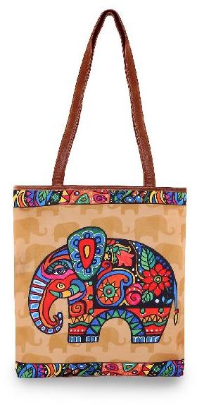  Polyester Inside Printed Handicraft Tote Bag, Occasion : Casual