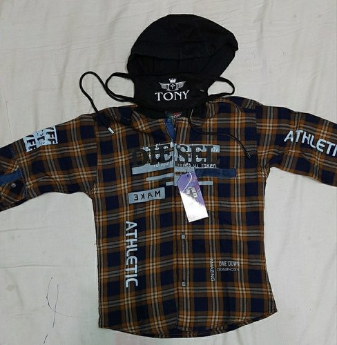 Tony Check Boys Button Hoodie, Size : 28