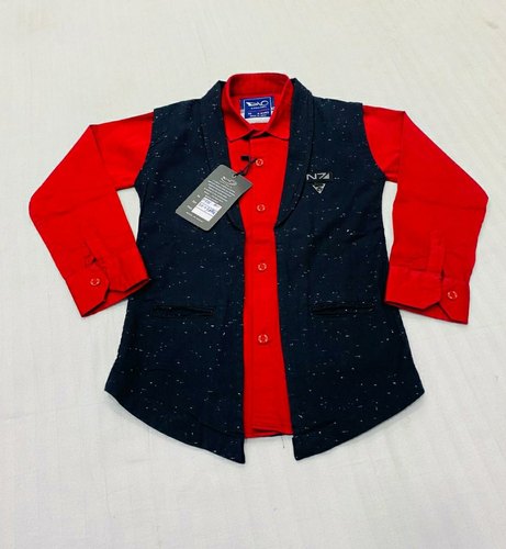 Boys Shirt & Jacket Set, Size : 26