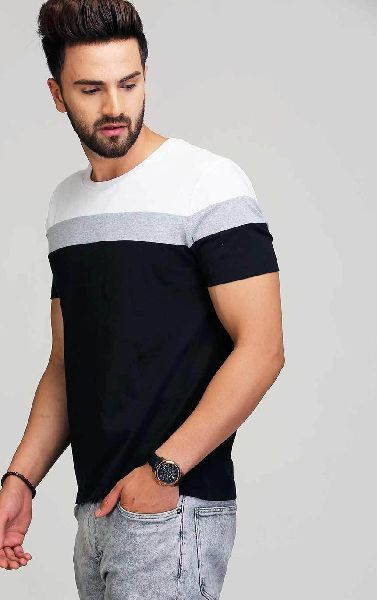 Mens Half Sleeve T-Shirts, Color : Multicolor