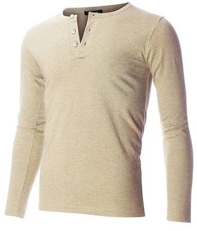 Plain Cotton Mens Henley T Shirt, Size : XL, XXL