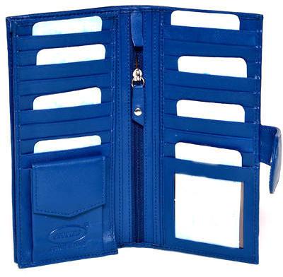 Plain Ladies Blue Leather Wallet, Size : Standard
