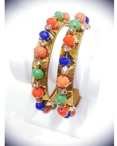 Brass Crystal Stone Bangle, Occasion : Party Wear