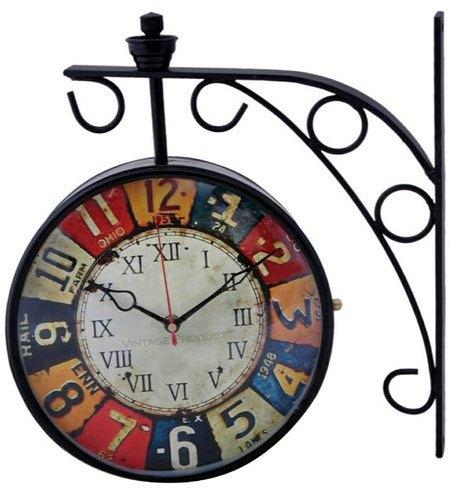 Vintage Iron Railway Station Clock