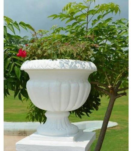 Round Cement Flower Pot, Color : Cemented