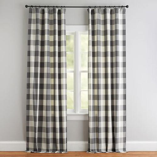 Cotton Check Curtain, for Window, Door, Pattern : Plain