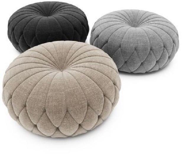 Round Cotton Aloya Pouf, for Indoor, Size : 16 X16 X16Inches