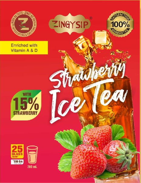 ZINGYSIP Strawberry Ice Tea, Shelf Life : 12 Months
