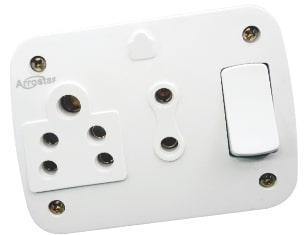 Arrostarswitches Rectangular Plastic 6A Combined Switch Socket, for Plug Use, Feature : Good Quality