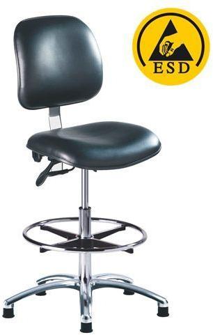 PVC Clean Room Chair, Color : Black Metallic Grey
