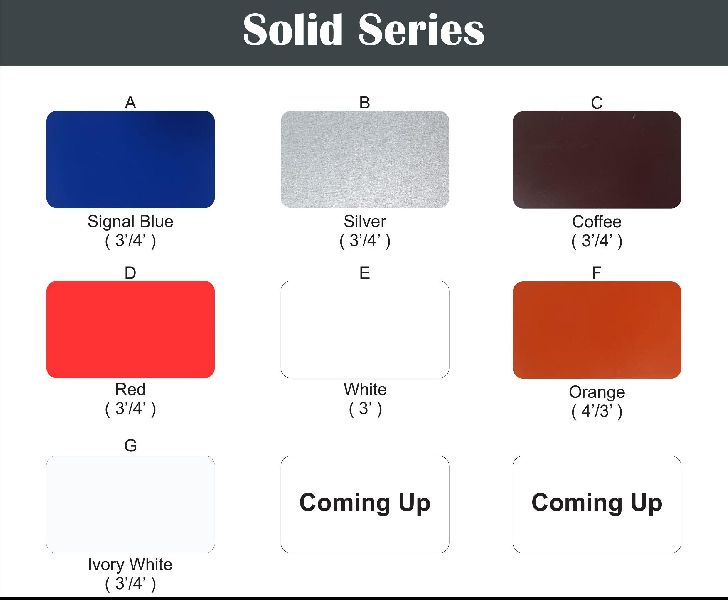 Solid series aluminium composite panel, Length : <6000mm
