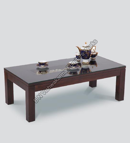 Rectangular Polished Glass coffee table, for Home, Size : Standard