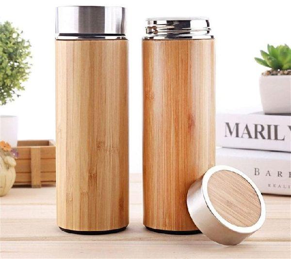 Reusable Bamboo  Steel Thermo Flask