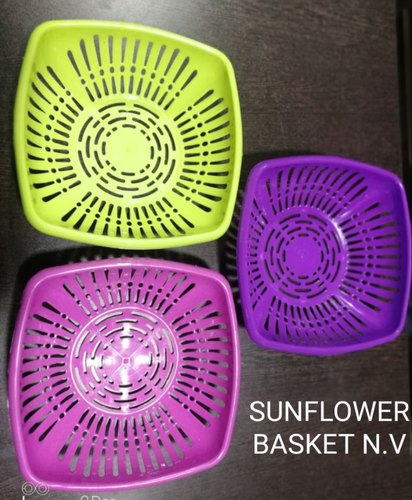 Ambica Tech Polypropylene Plastic Basket, Color : Yellow, Pink, Purple, Etc