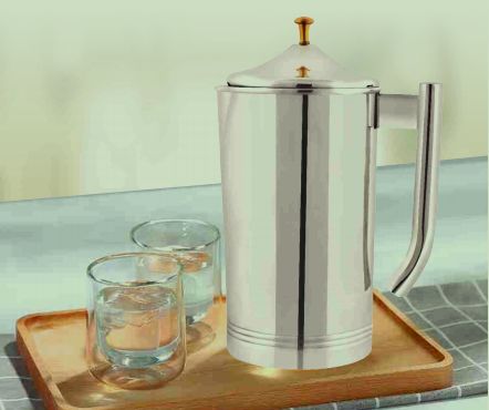 1500, 2000 Stainless Steel With Pipe Handle & Lid Water Jug