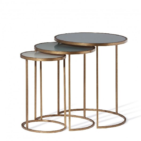 Round Iron Polished Nesting Table Set, for Restaurant, Office, Hotel, Home, Pattern : Plain