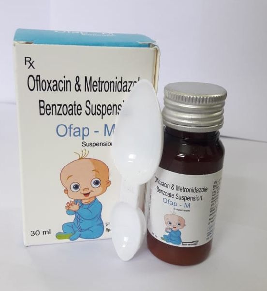 Ofloxacin and Metronidazole Benzoate Suspension, Packaging Size : 30ml