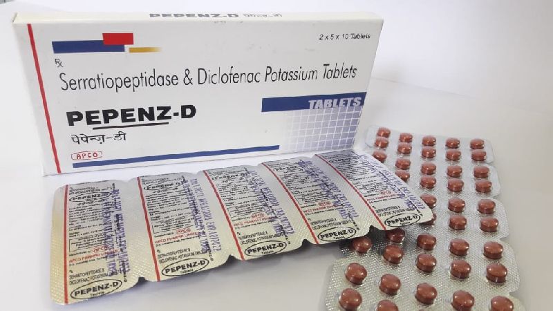 Serratiopeptidase and Diclofenac Potassium Tablets