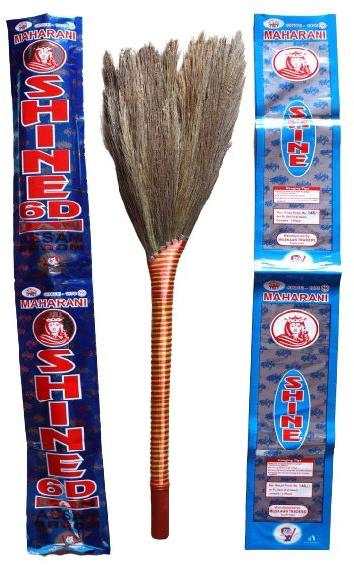 6D Shine Grass Broom, for Cleaning, Pattern : Plain