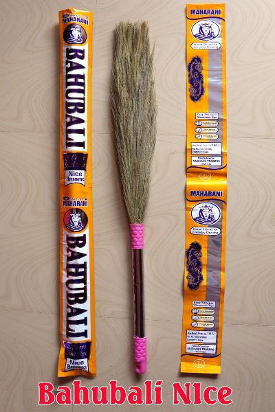 Bahubali Grass Broom, for Cleaning, Pattern : Plain