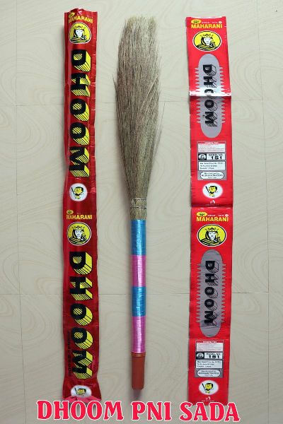 Dhoom Grass Broom, for Cleaning, Pattern : Plain