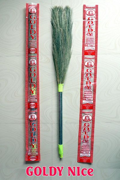 Goldy Nice Grass Broom, for Cleaning, Pattern : Plain