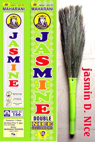 Jasmine D Grass Broom, for Cleaning, Pattern : Plain