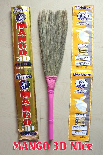 Mango 3D Grass Broom, for Cleaning, Pattern : Plain