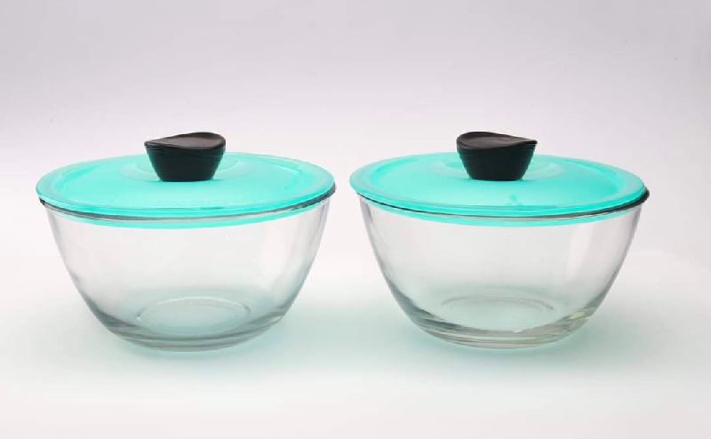 Round Glass Bowl with Lid, for Rust Proof, Packaging Type : Thermocol Box
