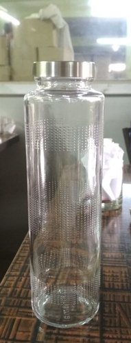 Cylindrical Glass Bottle, Color : Transparent