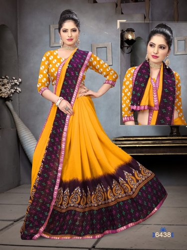  Printed Brasso Sarees, Occasion : Casual Wear