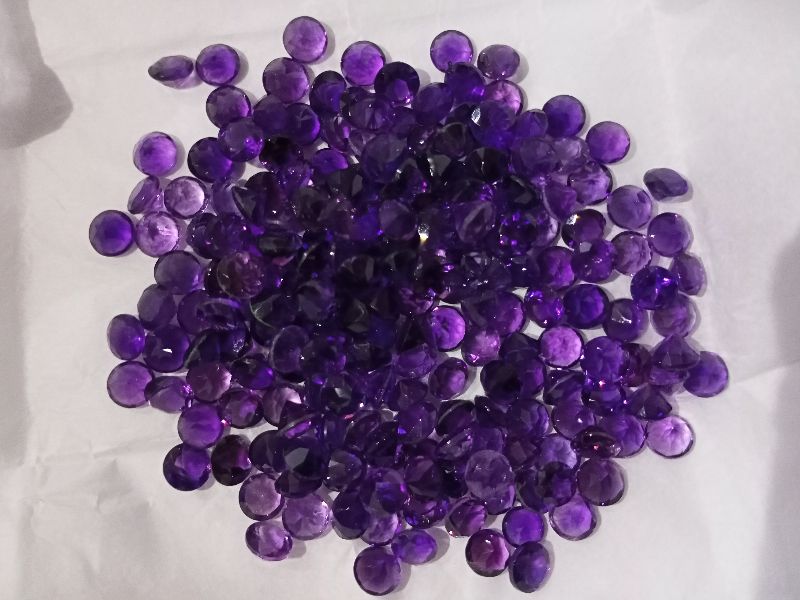 Polished Natural Amethyst Cut Stone, for Jewellery Use, Size : Standard