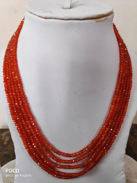 Glossy Natural Carnelian Cutting Beads, for Garments Decoration, Jewelry, Pattern : Plain