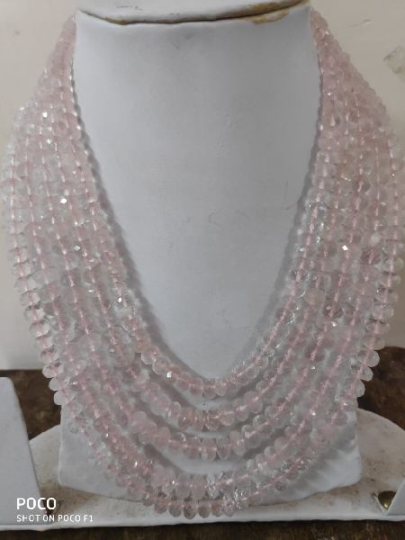 Natural Rose Quartz Laser Cut Beads, for Clothing, Jewelry, Pattern : Plain
