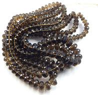 Natural Smoky Quartz Rondelle Beads, for Clothing, Jewelry, Pattern : Plain