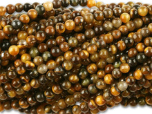 Glossy Tiger Eye Beads, for Garments Decoration, Jewelry, Pattern : Plain