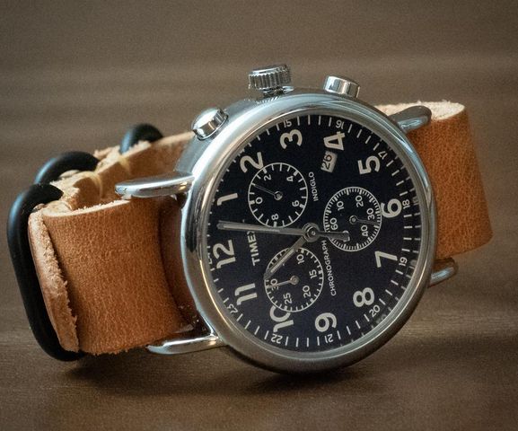 Zulu Leather Watch Strap, Color : Brown
