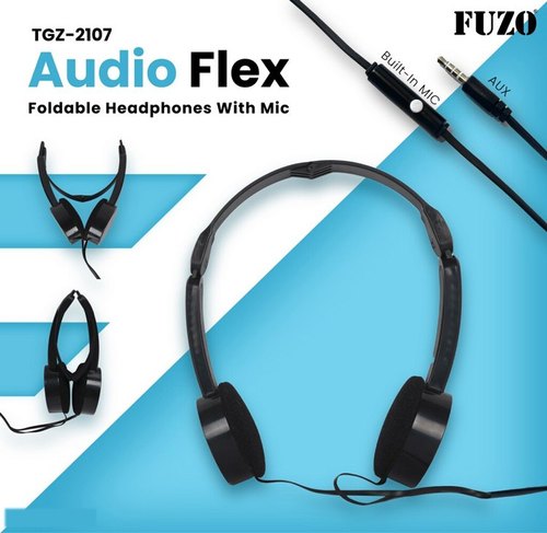Audio Flex Foldable Headphones, Color : Black