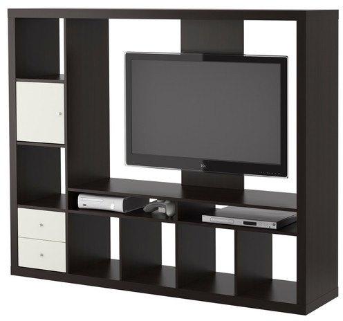 Wooden Designer TV Wall Unit, Color : Brown